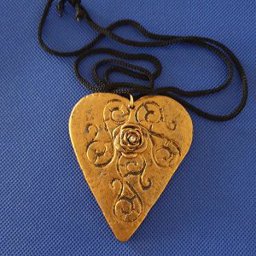 Picture of Antique Gold Heart Pendant-Polymer Clay