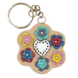 Picture of Polymer Clay Floral Key Chain w/ heart