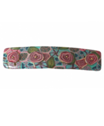 Picture of Millefiori Polymer Clay Barrette with Red Roses