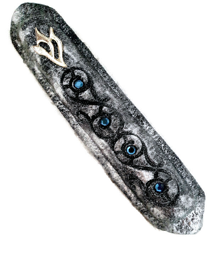 Picture of Mezuzah 10cm black and silver w/ crystal