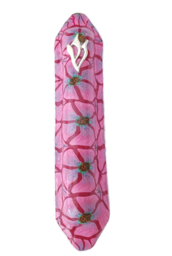 Picture of Polymer clay judaica mezuzah pink floral