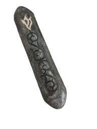 Picture of Polymer Clay Mezuzah 10cm Black & Silver