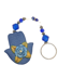 Picture of Polymer clay hamsa keychain blue w/ flowers