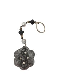 Picture of Polymer Clay Blk & Silver Key Chain